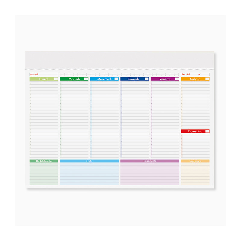 Planning Settimanale Multicolor