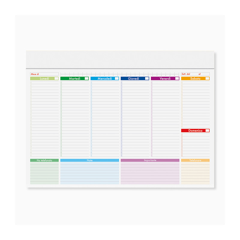 Mini Planning Settimanale Multicolor 