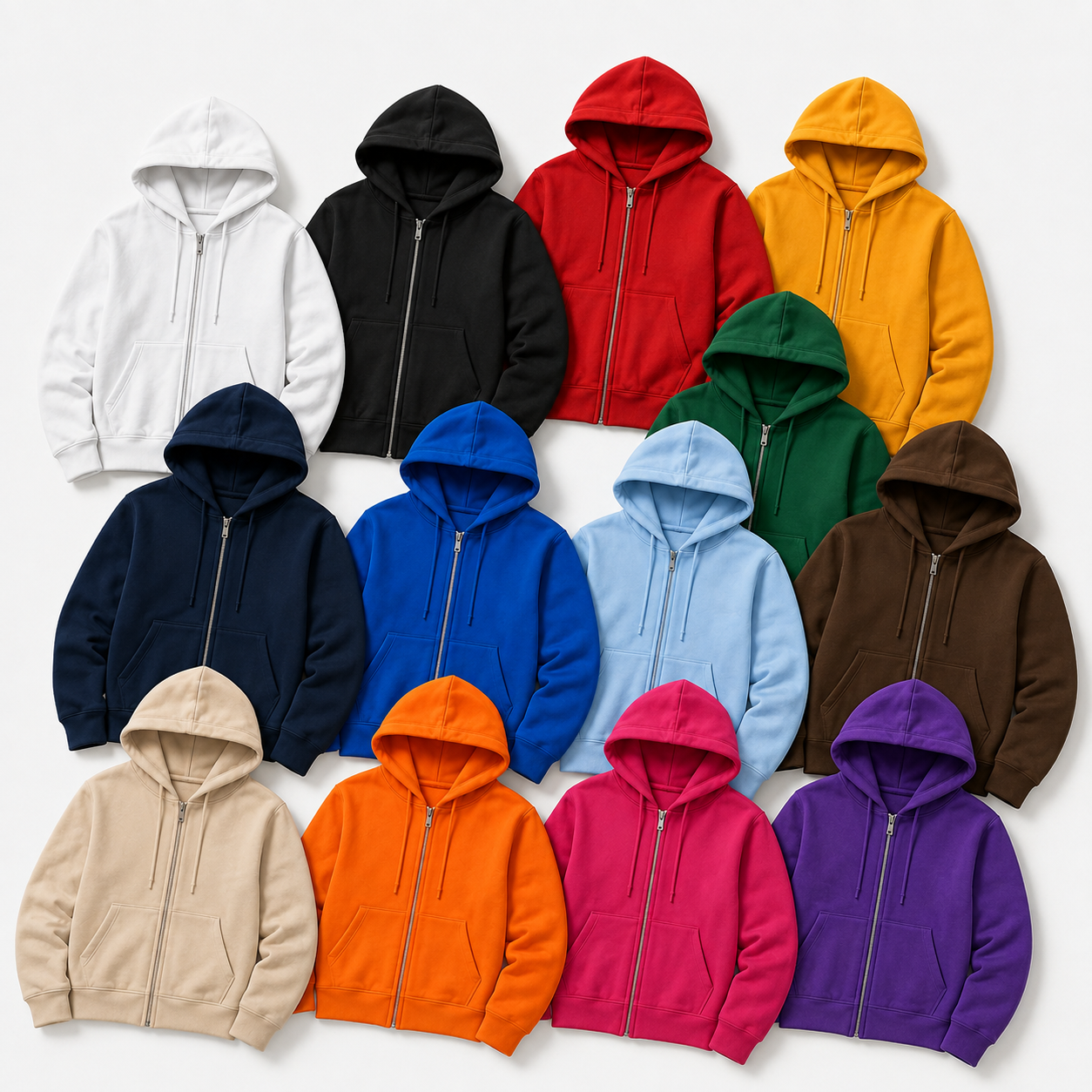 Felpa con Cappuccio e Zip intera