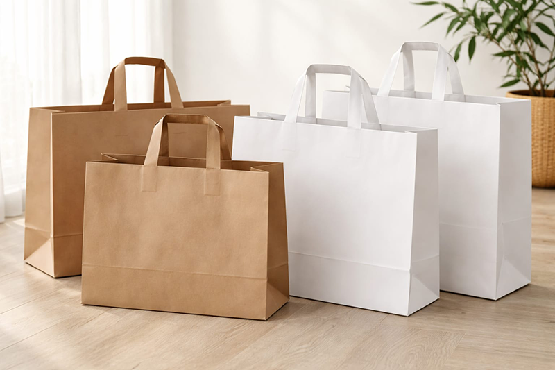 Shoppers grandi con manico piatto 